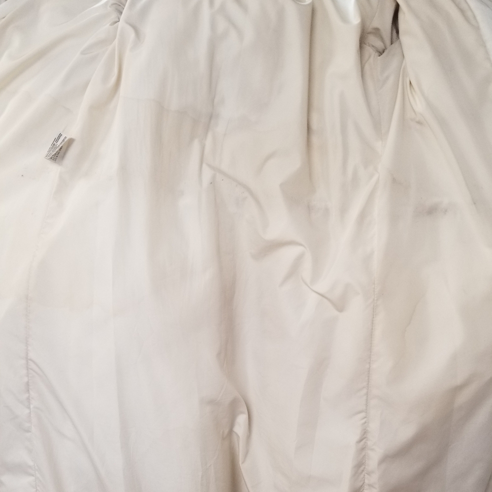 $2395 MADE IN ITALY Real Fox Fur Trimmed Ivory Coat - Picture 11 of 12